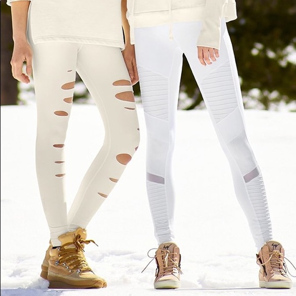 {alo yoga} moto leggings in dove grey - Picture 4 of 7